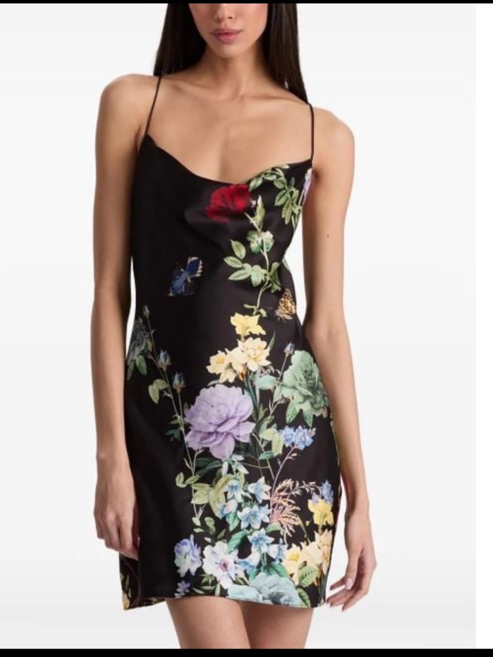 Alice + Olivia Harmony Cowl Back Slip Dress Size 2 Venus Floral NWT $395